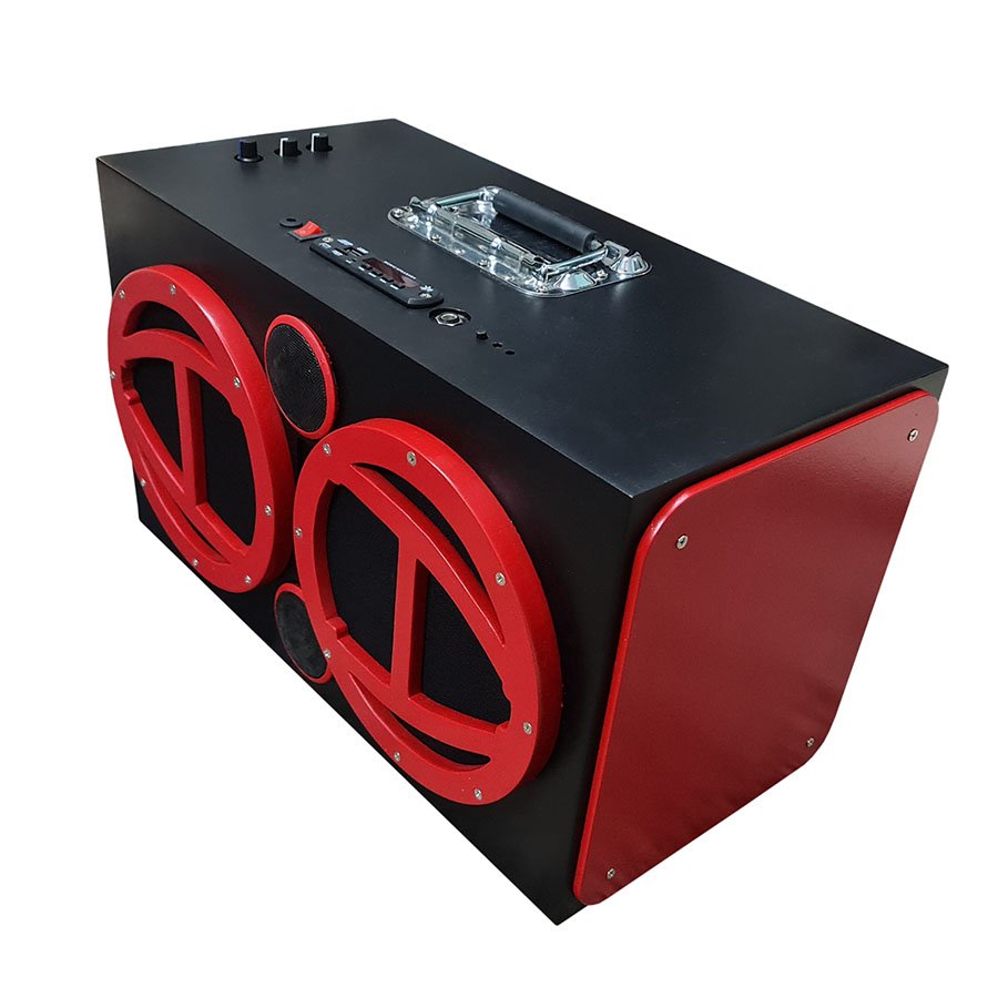 001 Red and Black 8 inch Bluetooth Speaker Heshvi DIY Creation