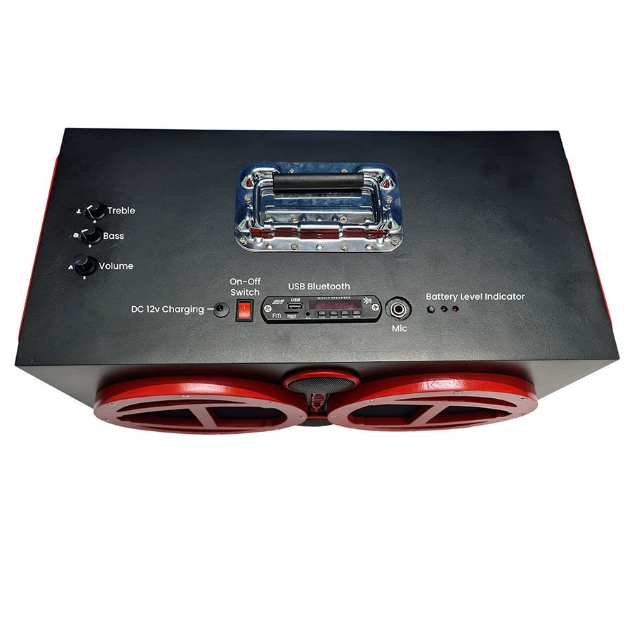 002 Red and Black 8 inch Bluetooth Speaker Heshvi DIY Creation